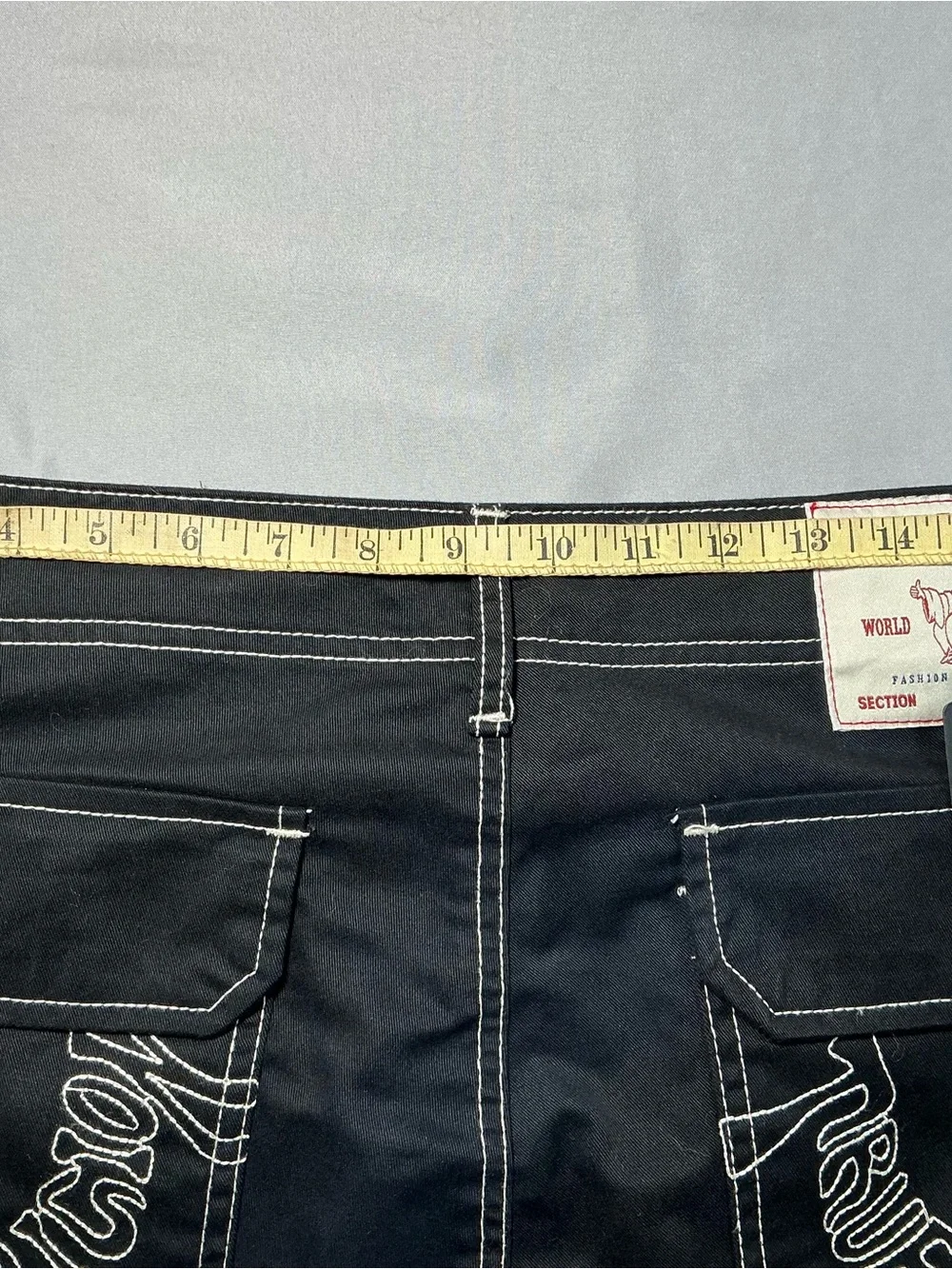 True Religion Men’s Black Slim Straight Jeans with White Contrast Stitching